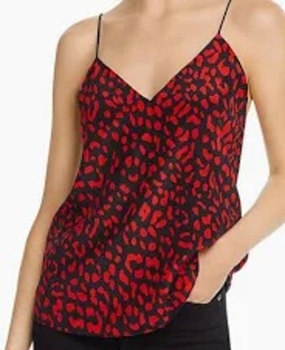 Alice + Olivia M Contessa V Neck Cami  Leopard Animal Print Tank Top Sleeveless